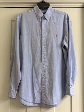 Vintage Polo Ralph Lauren Classic Fit Button Down Shirt Light Blue Mens 16 34/35